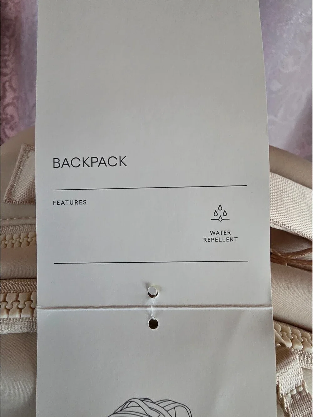 All in Motion - Faux Neoprene Backpack - Cream - BNWT